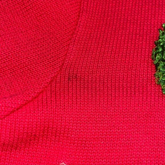 Vintage Berek 2 Red Christmas Sweater Takako Sakon Button Front Size Large - Picture 15 of 16